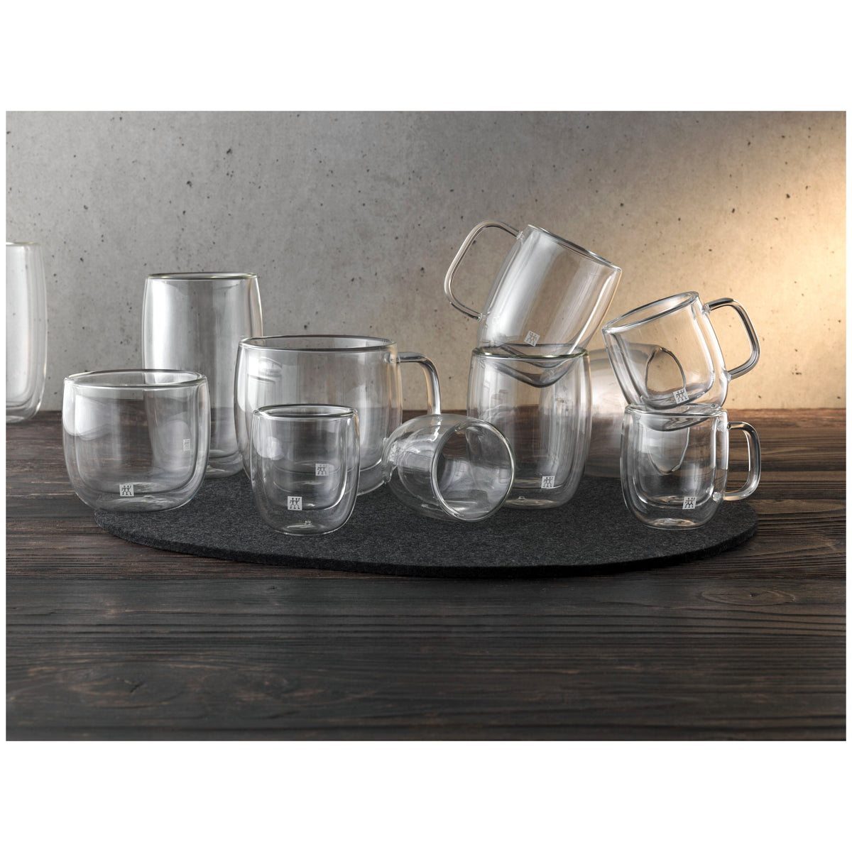 ZWILLING Sorrento Plus Double Wall Glassware 12-oz-/-8-pc Coffee Glass Mug Set