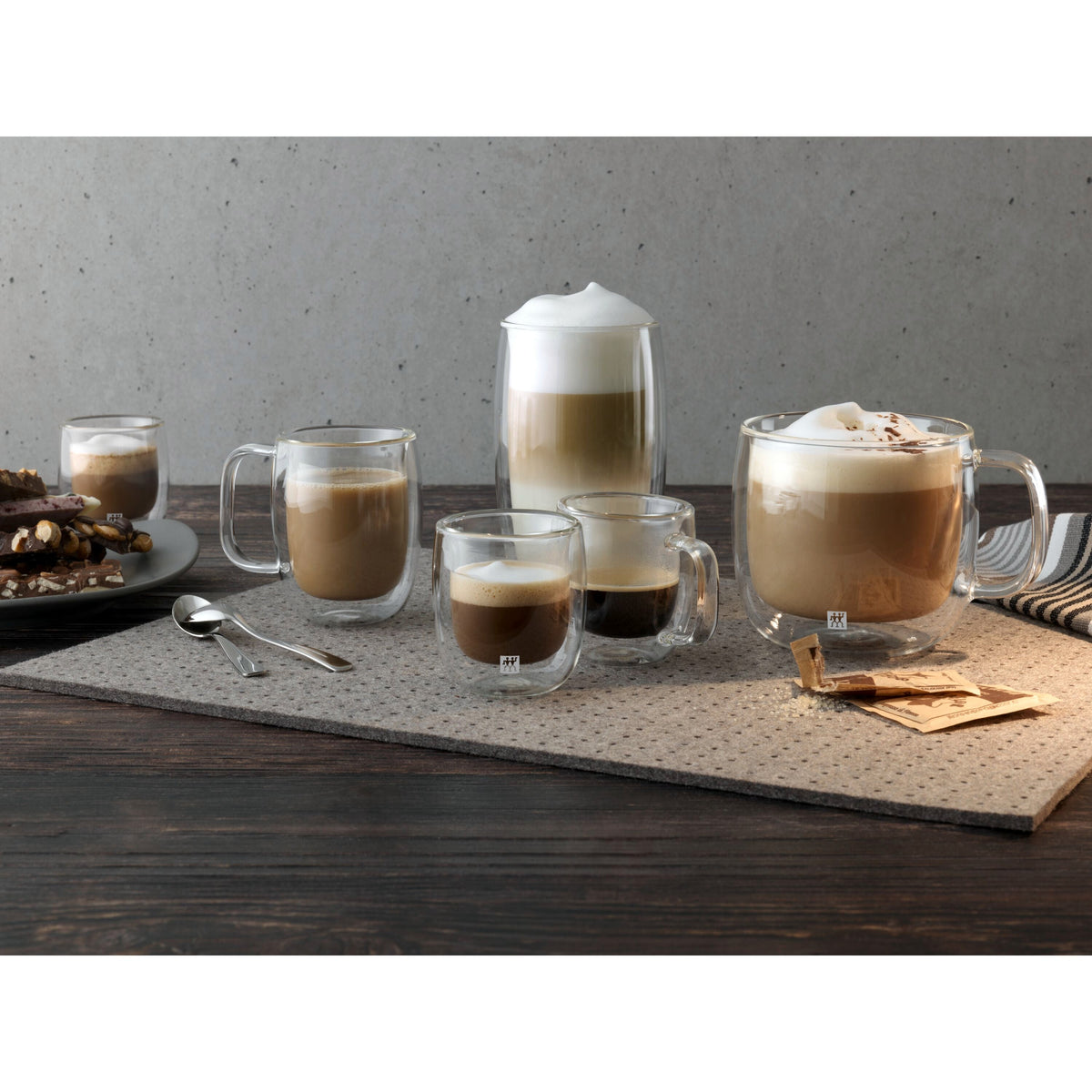 ZWILLING Sorrento Plus Double Wall Glassware 2-pc Espresso Glass Mug Set, Double Wall