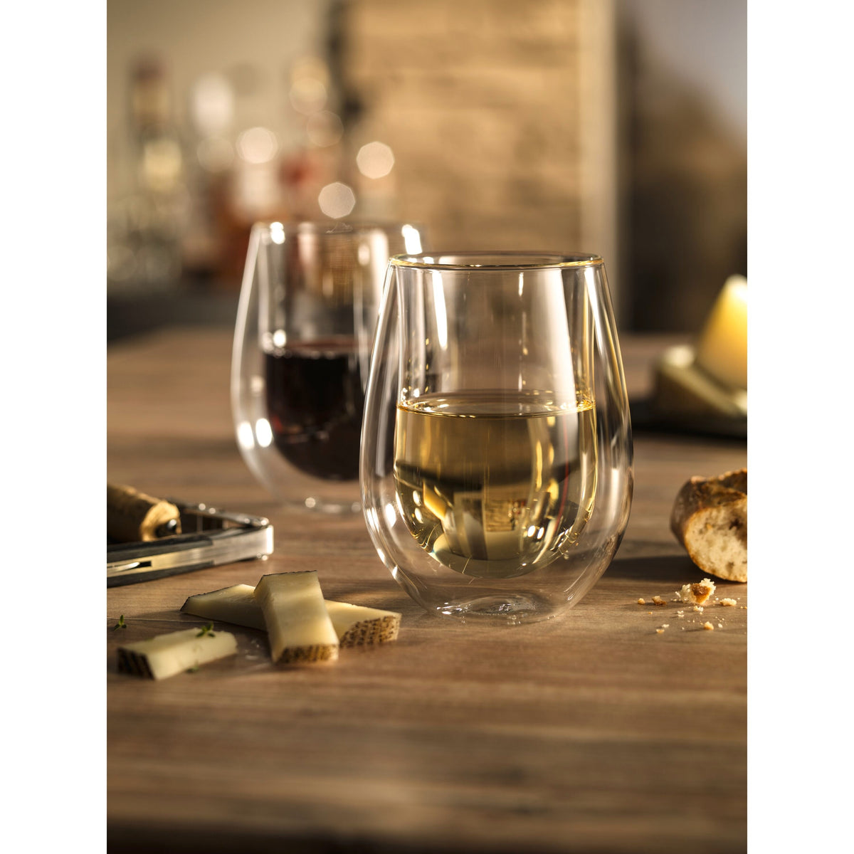 ZWILLING Sorrento Double Wall Glassware 10-oz / 2-pc Stemless White Wine Glass