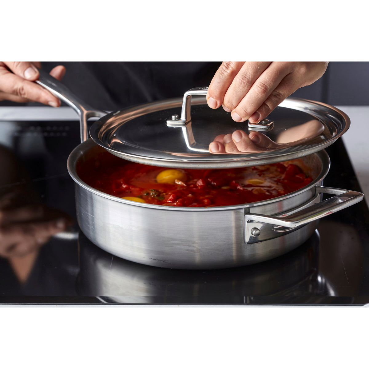 Demeyere Essential 5 3 qt Saute Pan, 18/10 Stainless Steel