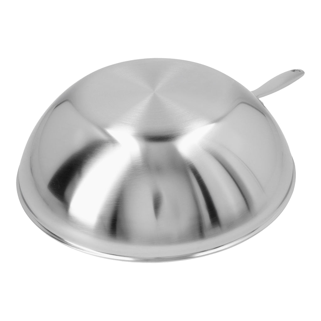 Demeyere Industry 5 12-inch, 18/10 Stainless Steel, Flat Bottom Wok