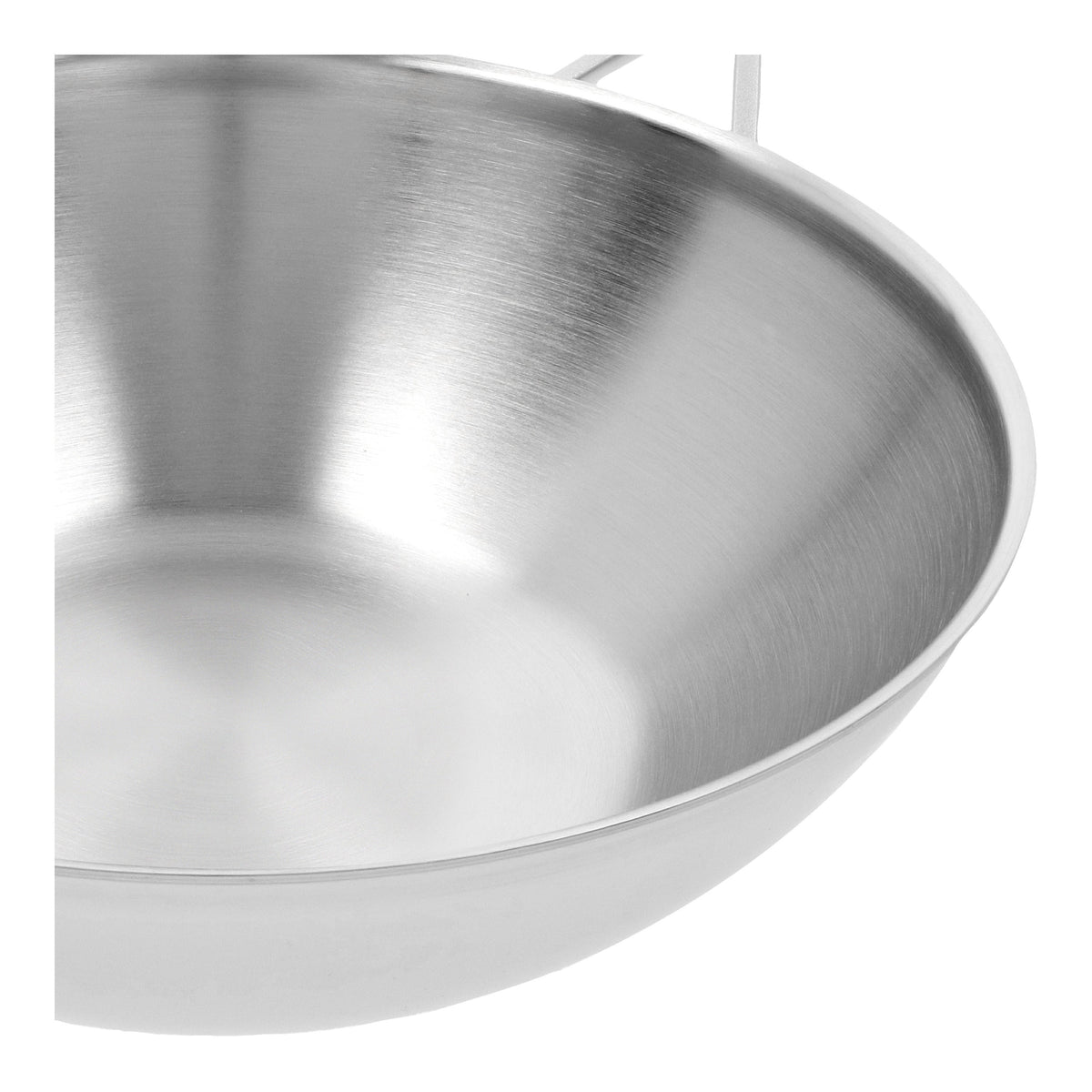 Demeyere Industry 5 12-inch, 18/10 Stainless Steel, Flat Bottom Wok