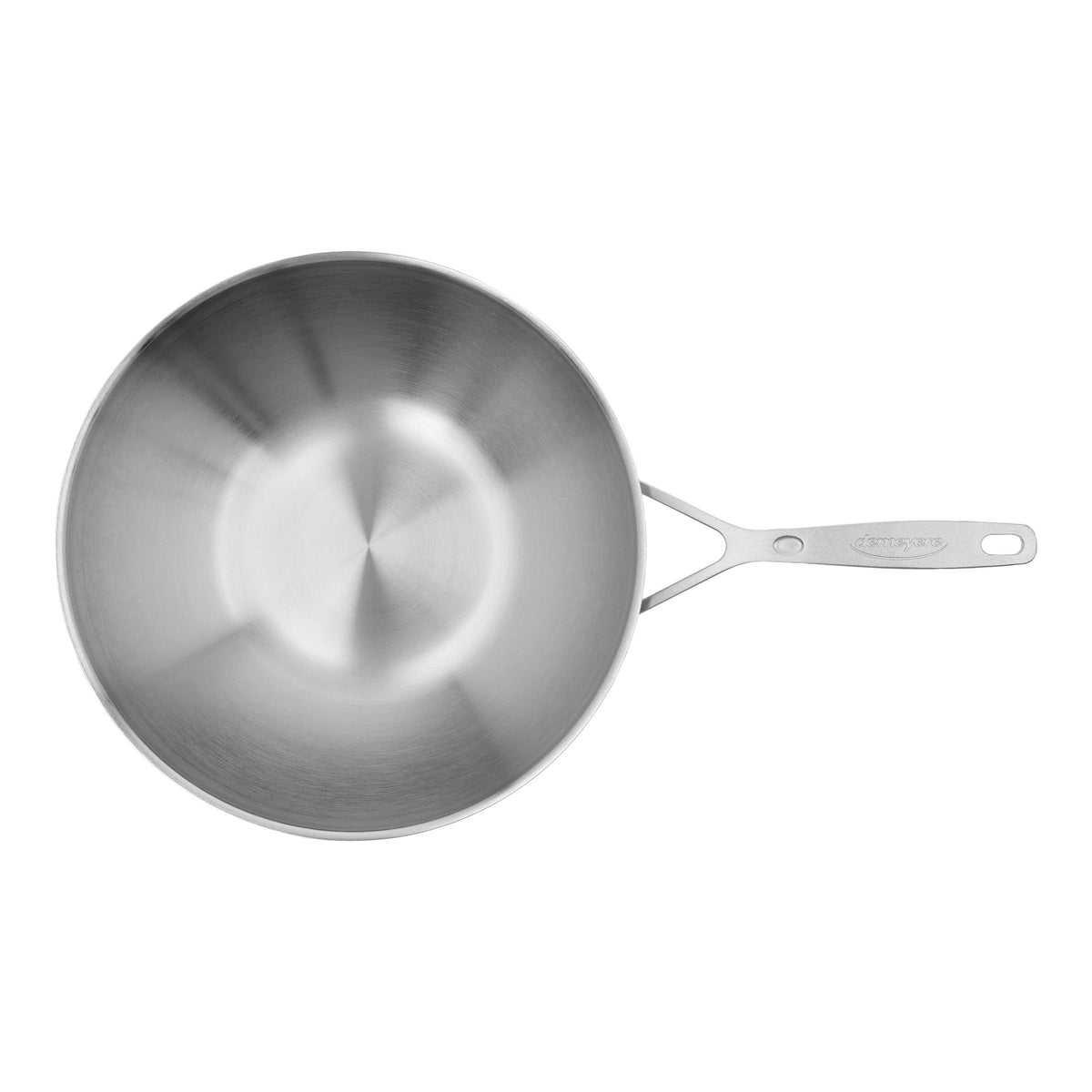 Demeyere Industry 5 12-inch, 18/10 Stainless Steel, Flat Bottom Wok