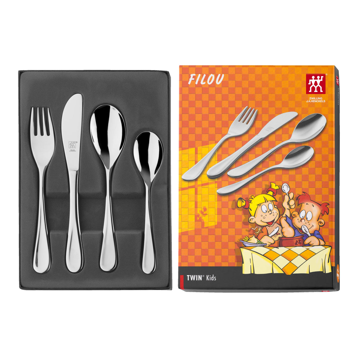 ZWILLING Kids Flatware & Dinnerware 4-pc TWIN Kids Filou Flatware Set, 18/10 Stainless Steel