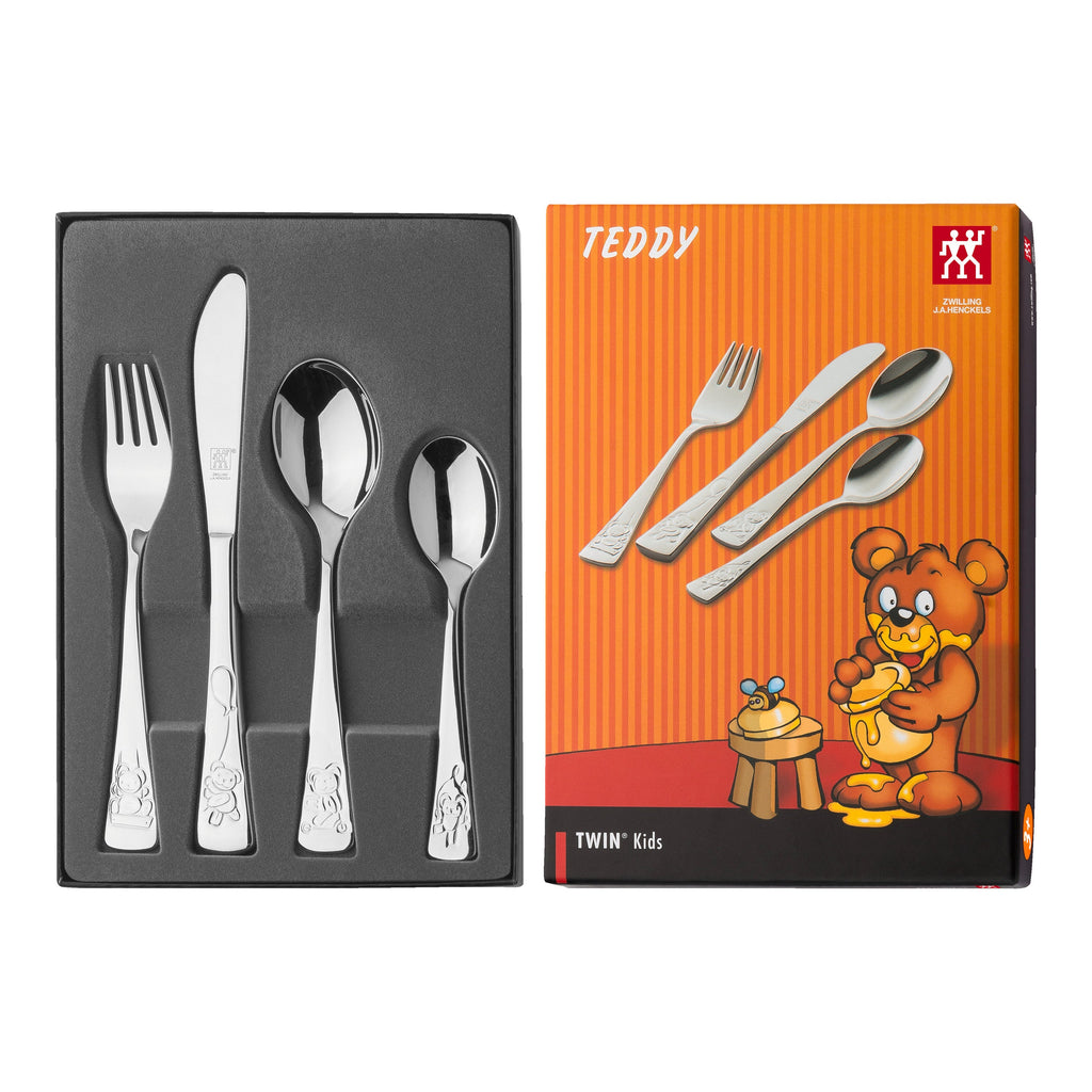 ZWILLING Kids Flatware & Dinnerware 4-pc TWIN Kids Teddy Flatware Set, 18/10 Stainless Steel