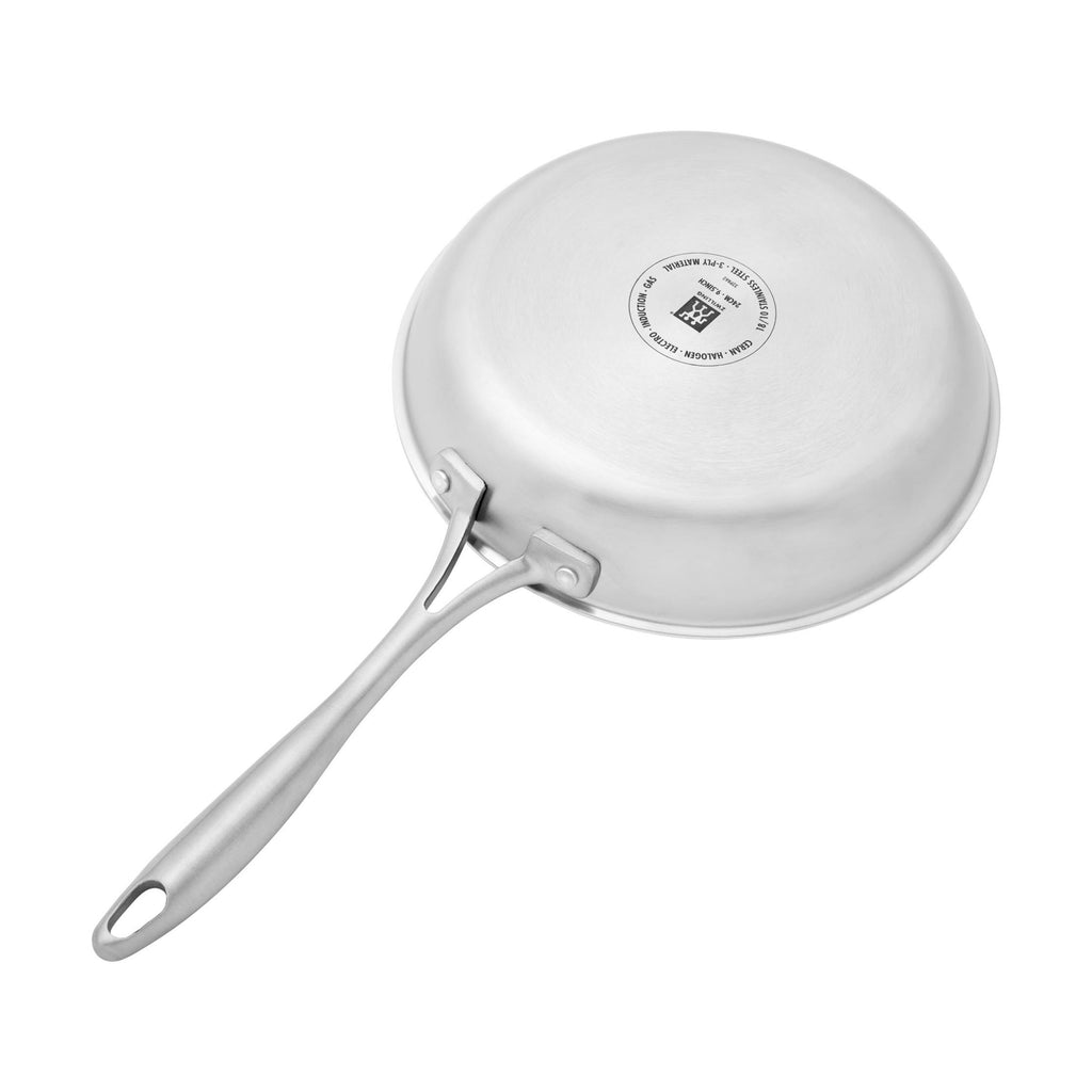 ZWILLING Spirit Stainless 3 Ply, 9.5-inch, 18/10 Stainless Steel, Frying Pan With Glass Lid
