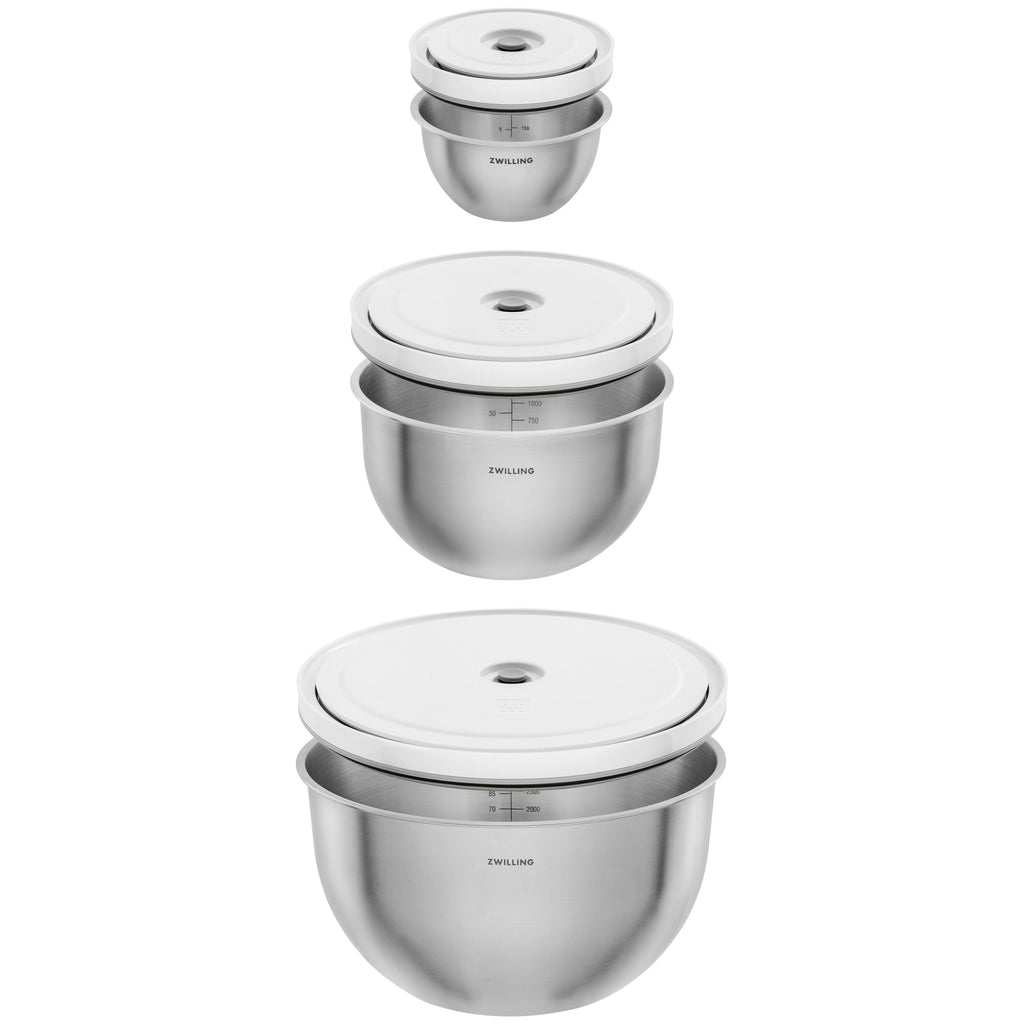 ZWILLING Fresh & Save BOWLS Vacuum bowl set S/M/L / 6-pc, glass