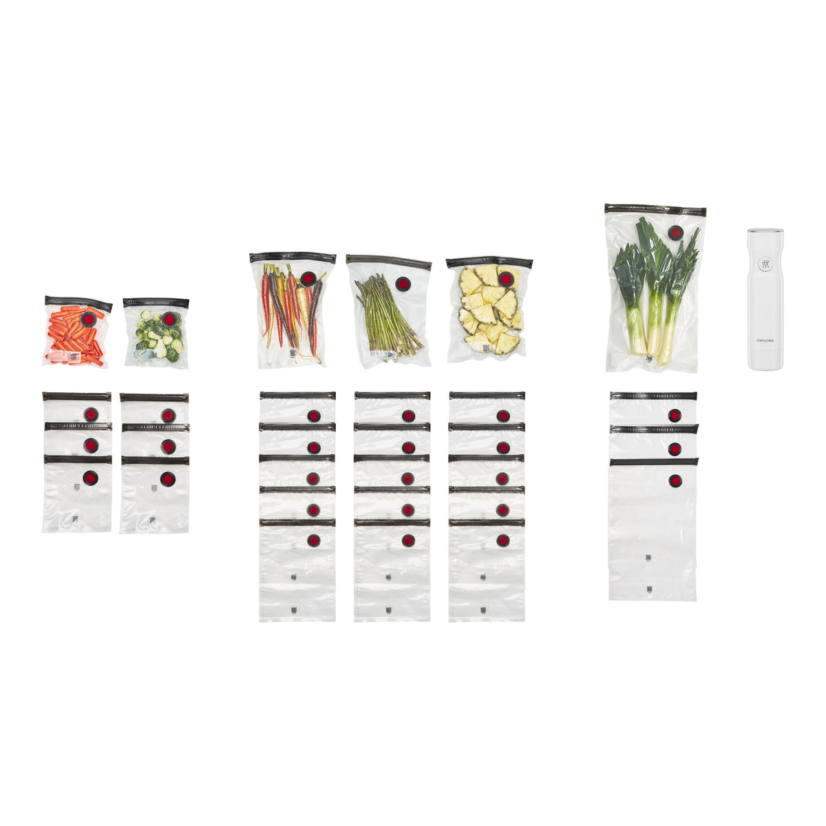 ZWILLING Fresh & Save S/M/L Mixed Bag Set with Vacuum Pump