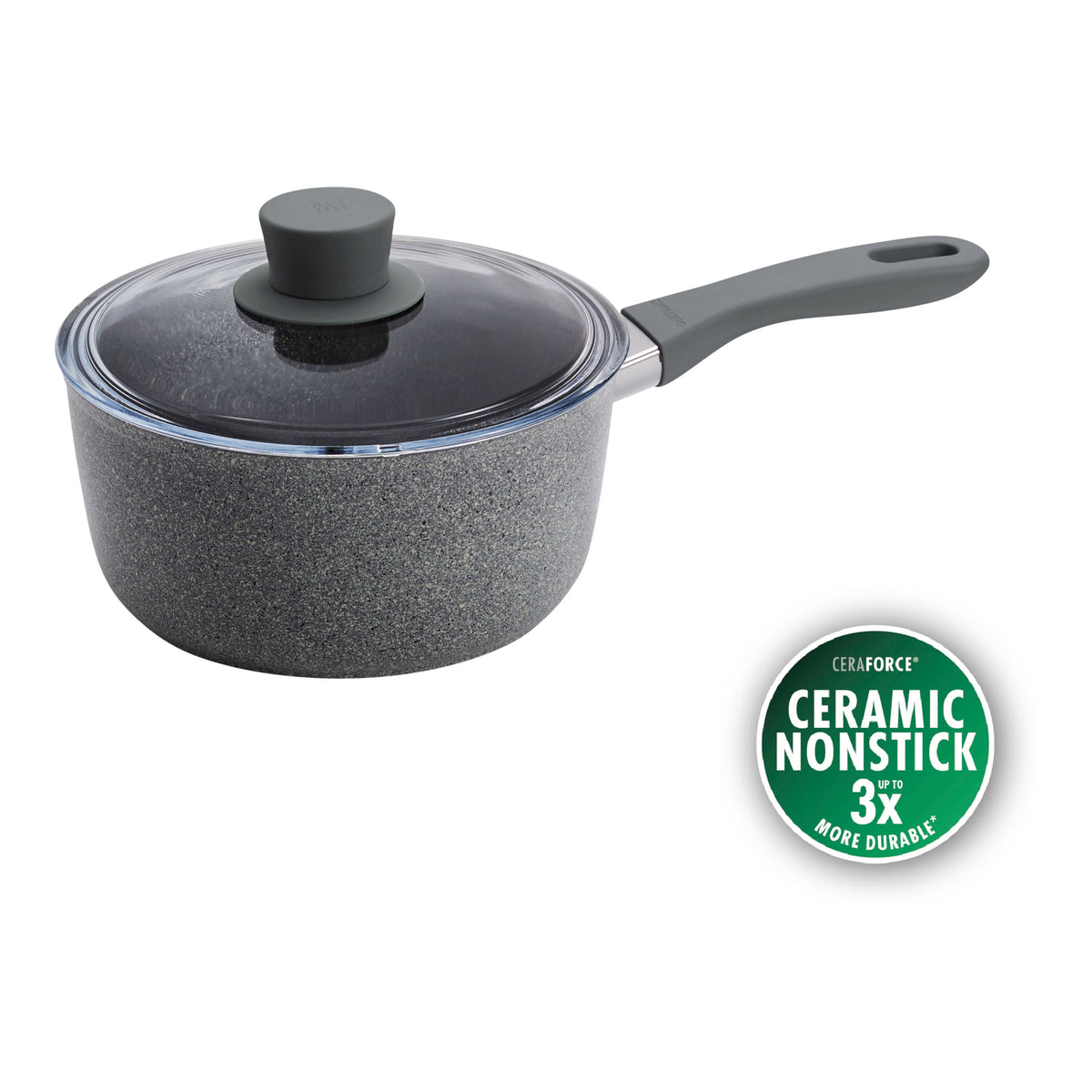 ZWILLING Parma Plus Ceramic 2.9 qt, Aluminum, Ceramic Nonstick Saucepan With Lid Ceramic Coating