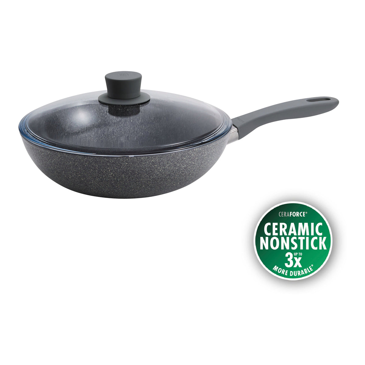 ZWILLING Parma Plus Ceramic 11-inch, Aluminum, Ceramic Nonstick Wok With Lid Ceramic Coating
