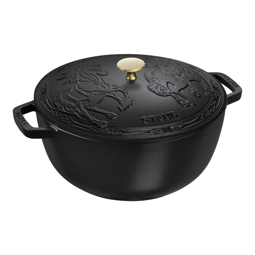5 qt, Essential French Oven with Horse Lid, Cherry