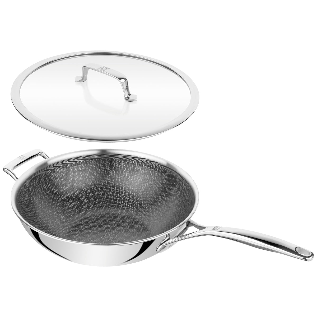 ZWILLING Peak 12-inch, 18/10 Stainless Steel, Wok With Lid Ceramic Hybrid