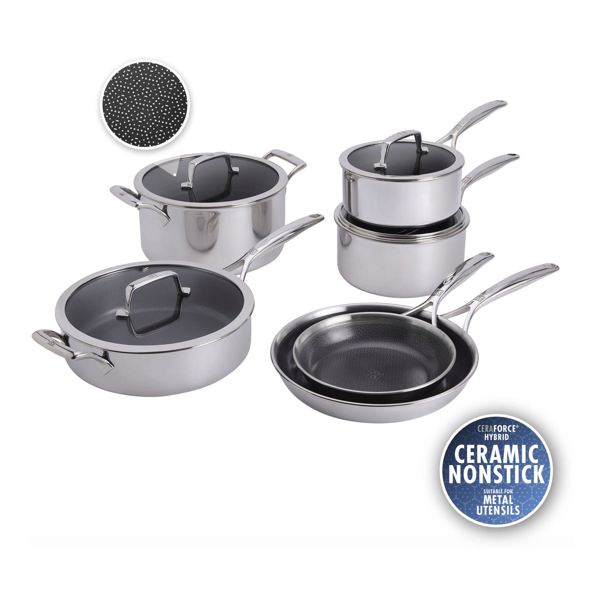 ZWILLING Peak 10-pc, Ceramic Hybrid Cookware Set