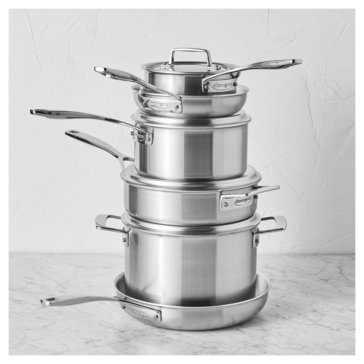 Demeyere Essential 5 10-pc, 18/10 Stainless Steel, Pots And Pans Set