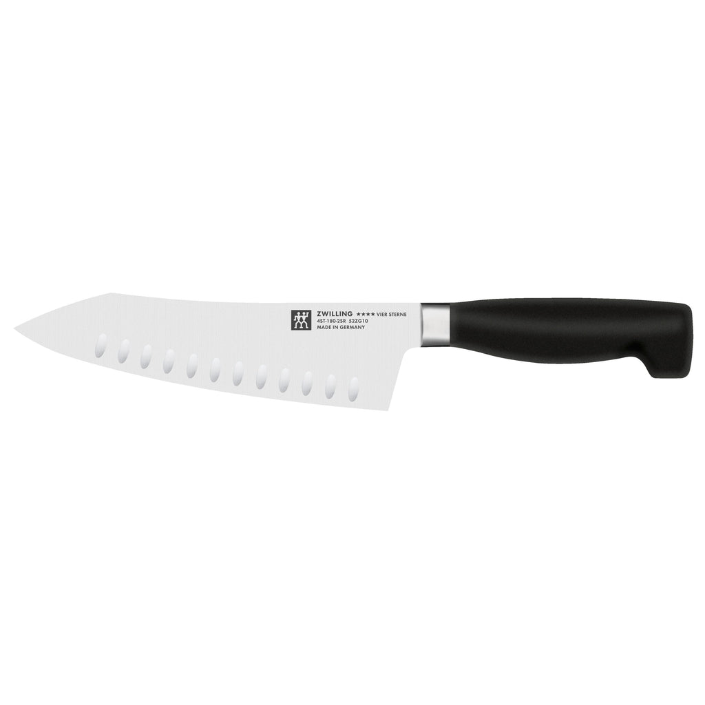 ZWILLING Four Star Rocking Santoku Knife 7 inch, hollow edge