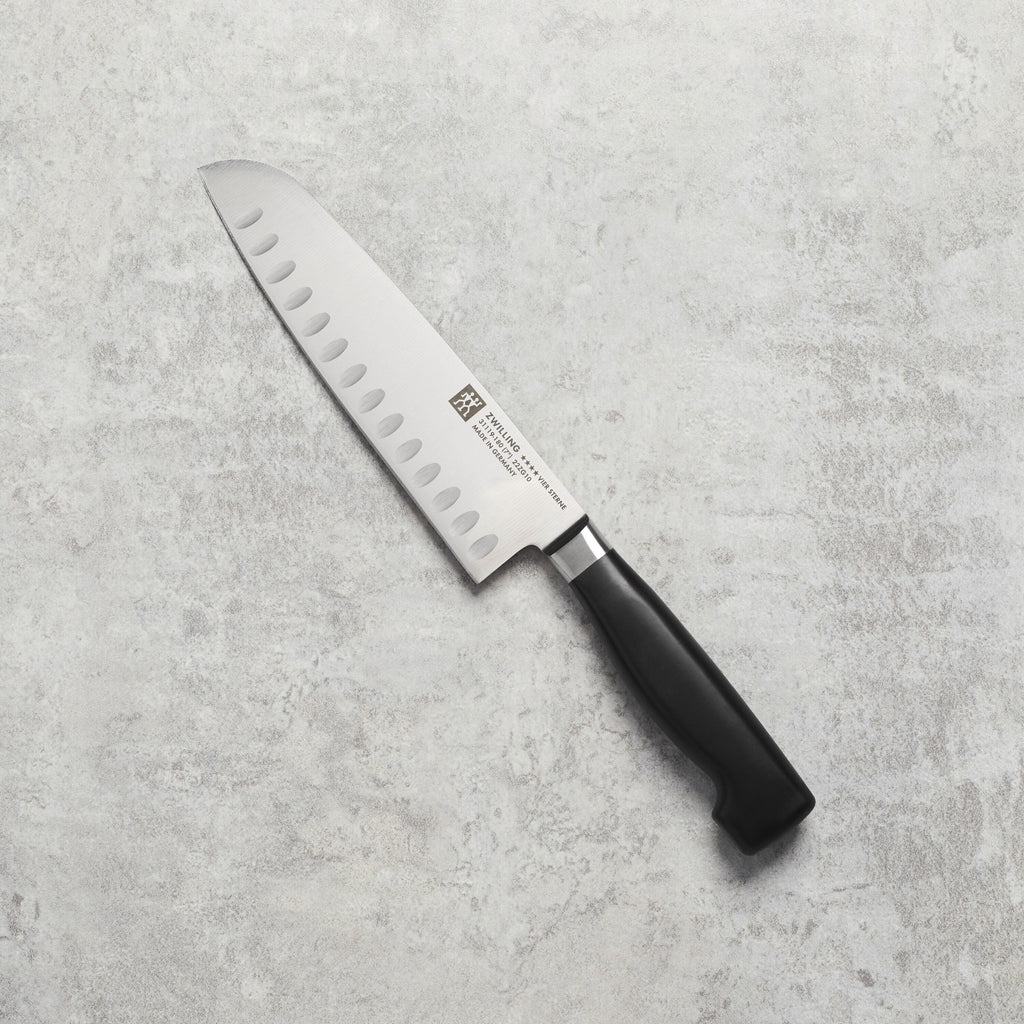 ZWILLING Four Star Santoku 7 inch, hollow edge