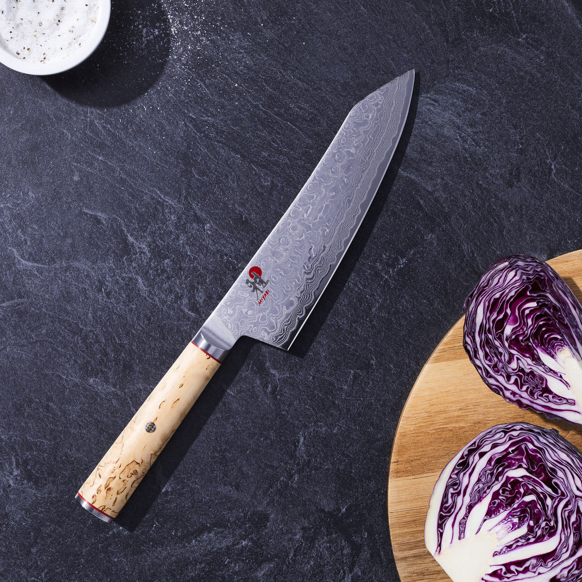 MIYABI Birchwood SG2 7-inch Rocking Santoku Knife, Fine Edge