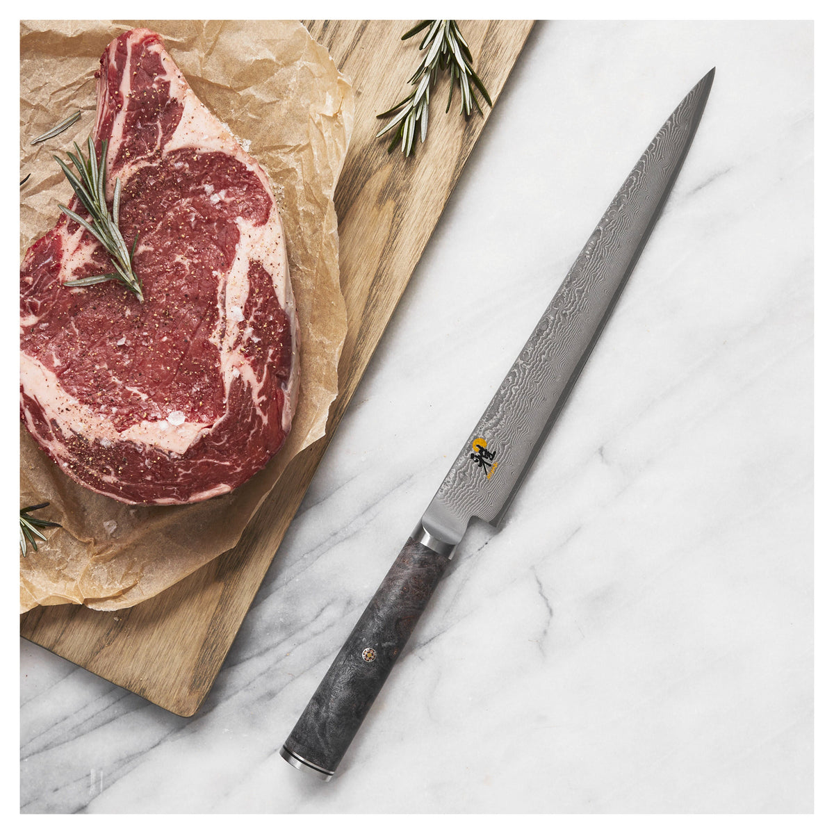 MIYABI BLACK 5000MCD67 9.5-inch Black Maple Slicing/Carving Knife