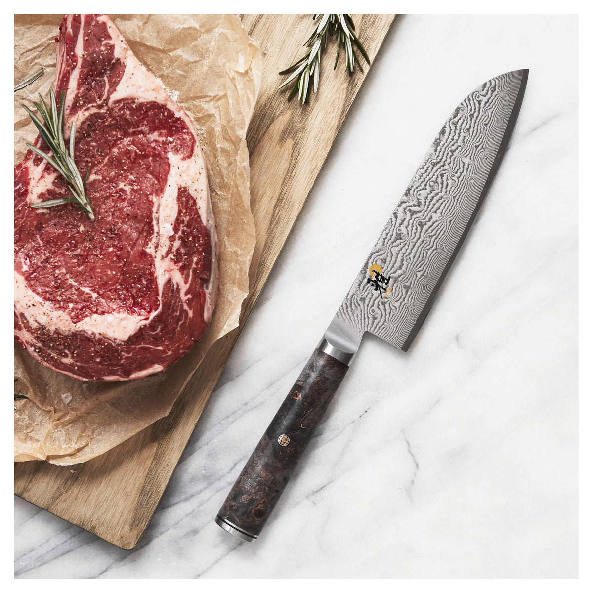 MIYABI BLACK 5000MCD67 7-inch, Fine Edge Santoku