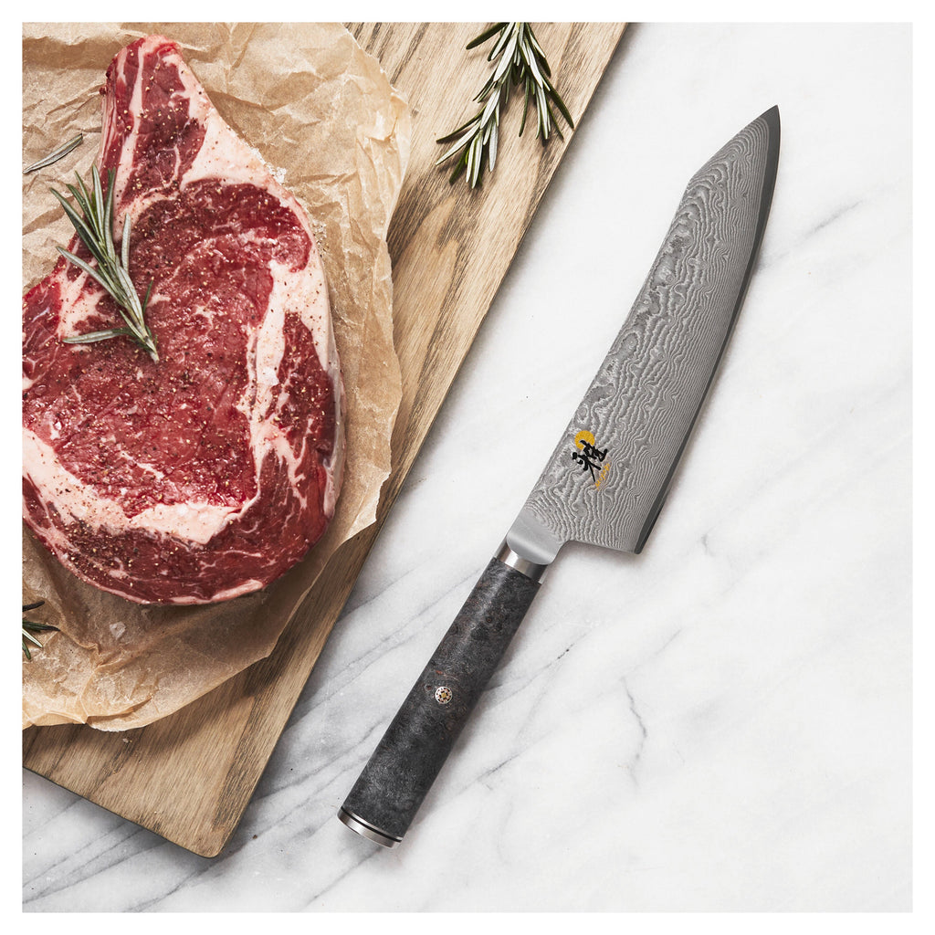 MIYABI BLACK 5000MCD67 7-inch Rocking Santoku, Fine Edge
