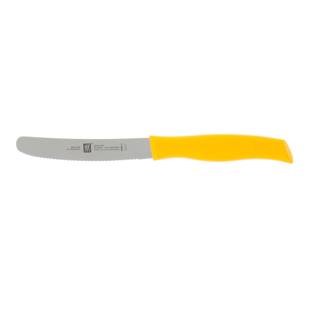 ZWILLING TWIN Grip 4.5-inch Utility Knife Red, Serrated Edge