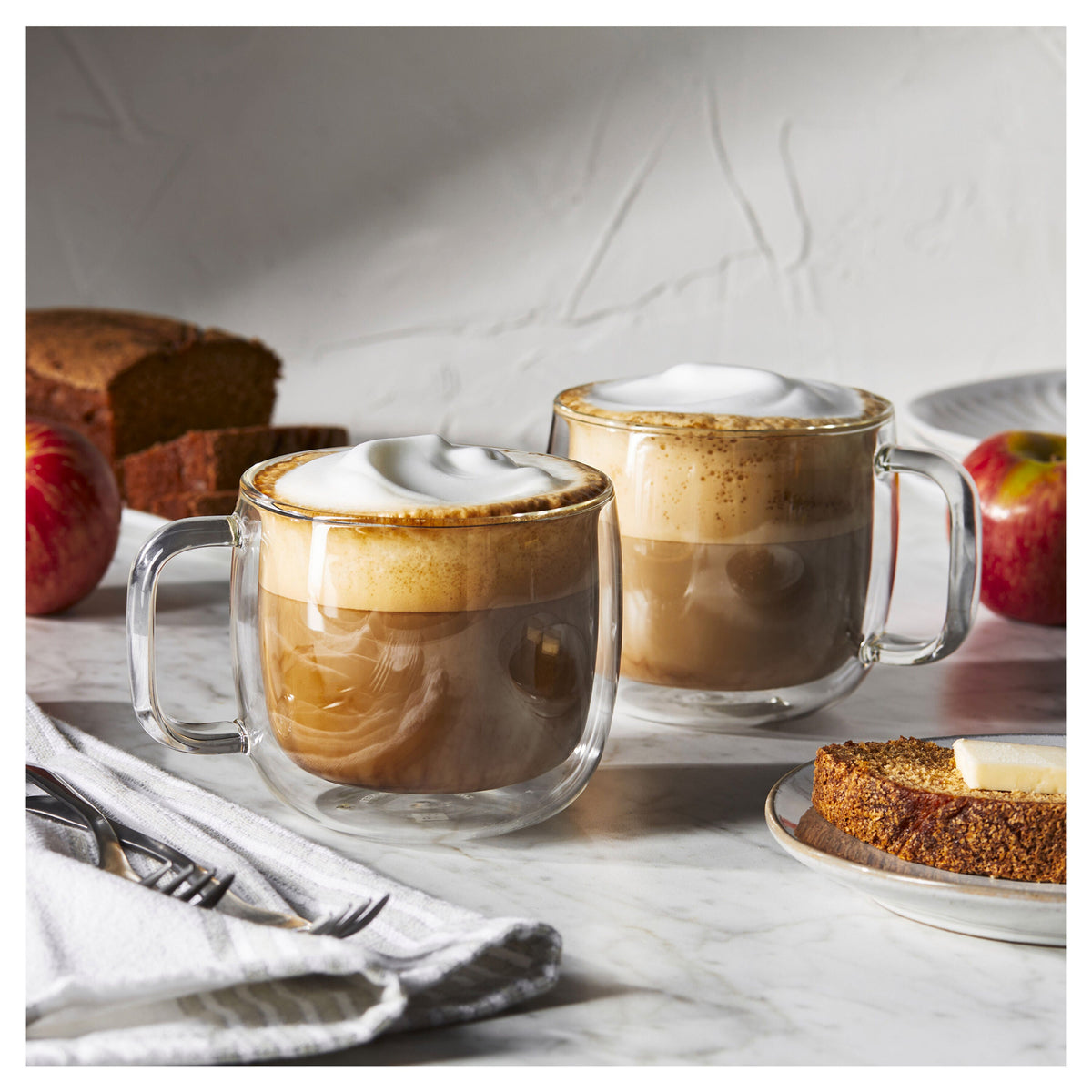ZWILLING Sorrento Plus Double Wall Glassware 2-pc, Cappuccino Glass Mug Set