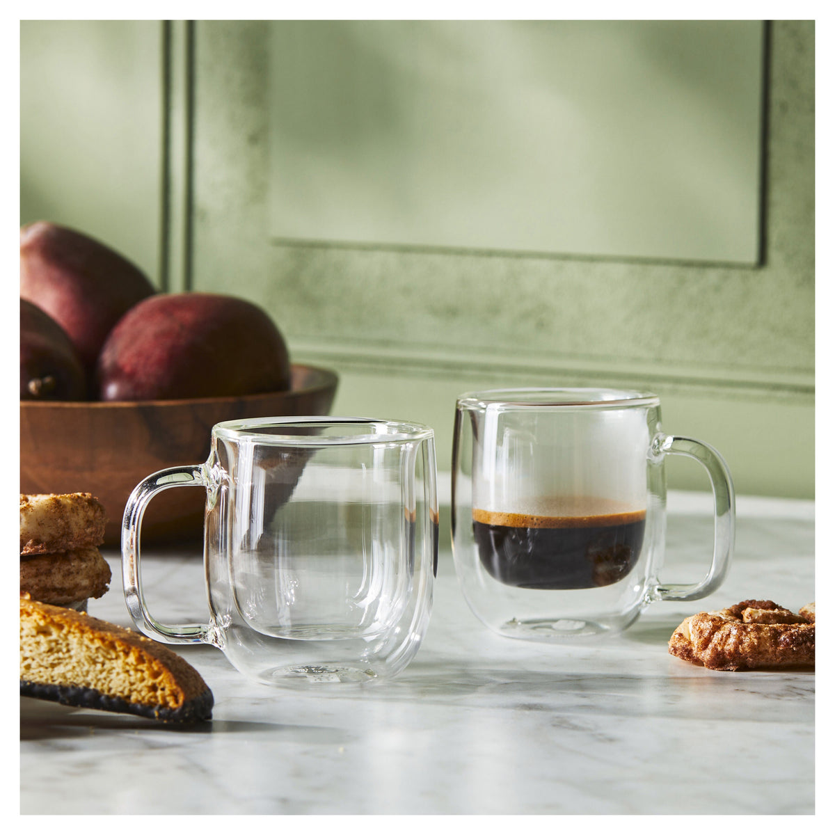 ZWILLING Sorrento Plus Double Wall Glassware 2-pc Espresso Glass Mug Set, Double Wall
