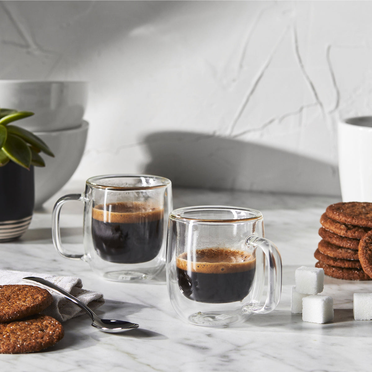 ZWILLING Sorrento Plus Double Wall Glassware 2-pc Espresso Glass Mug Set, Double Wall
