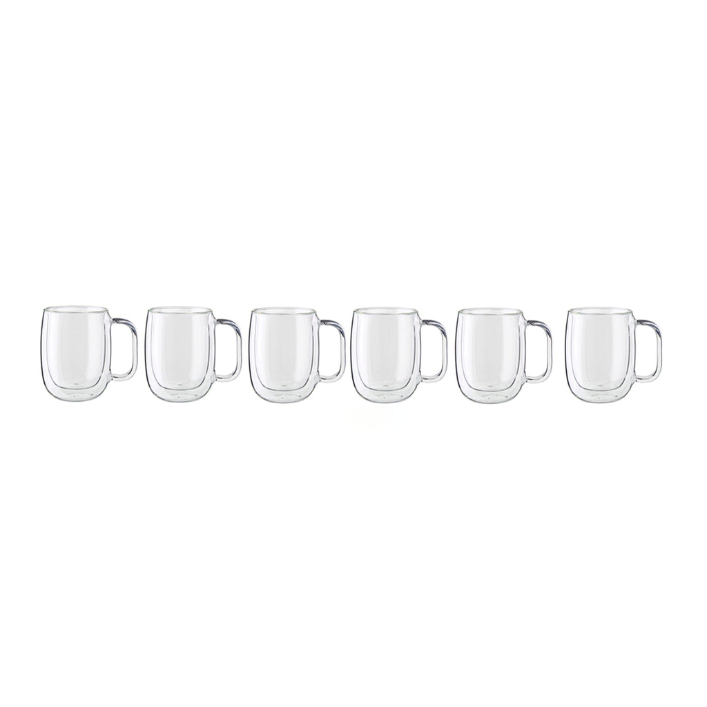 ZWILLING Sorrento Plus Double Wall Glassware 12-oz-/-8-pc Coffee Glass Mug Set