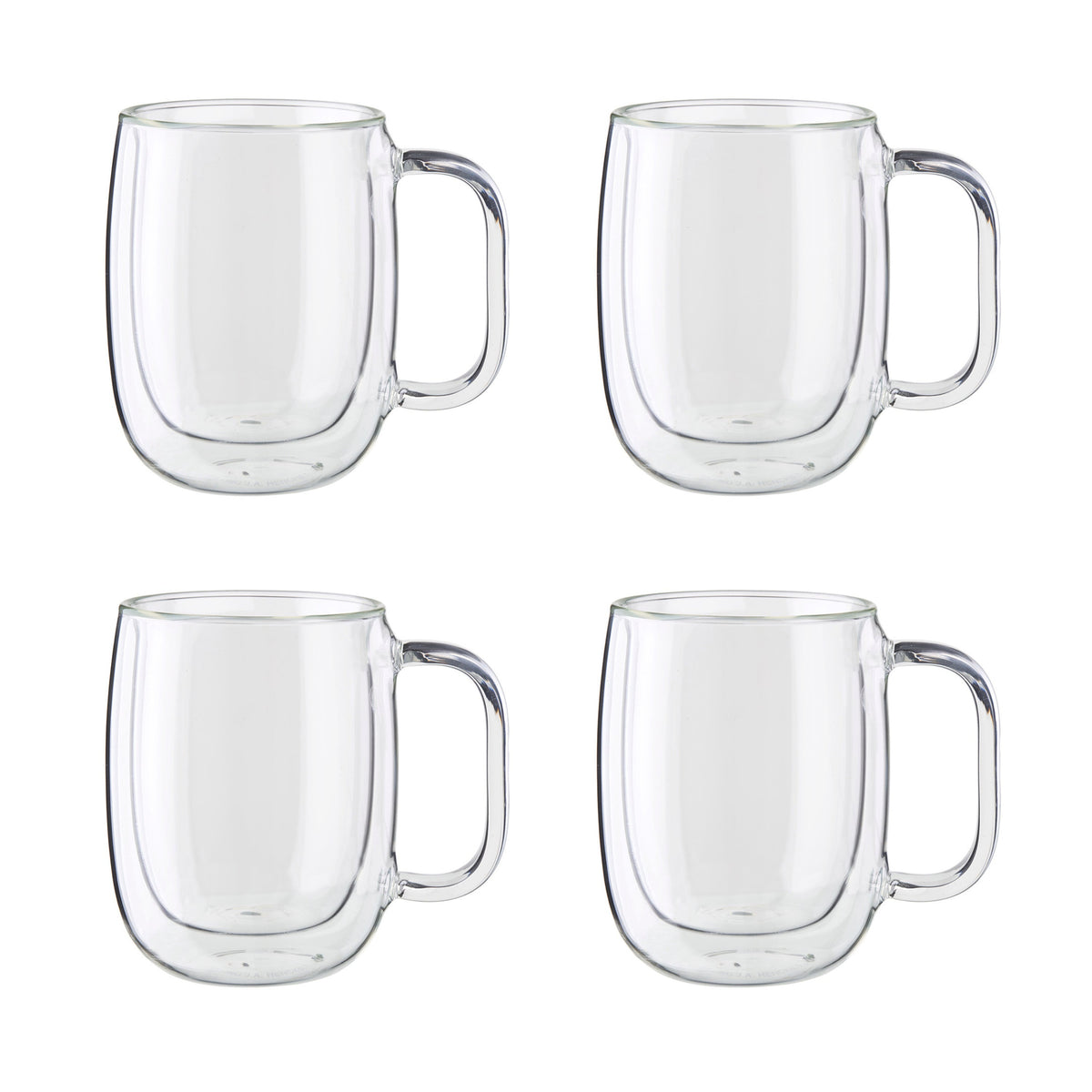 ZWILLING Sorrento Plus Double Wall Glassware 12-oz-/-4-pc Mug Set