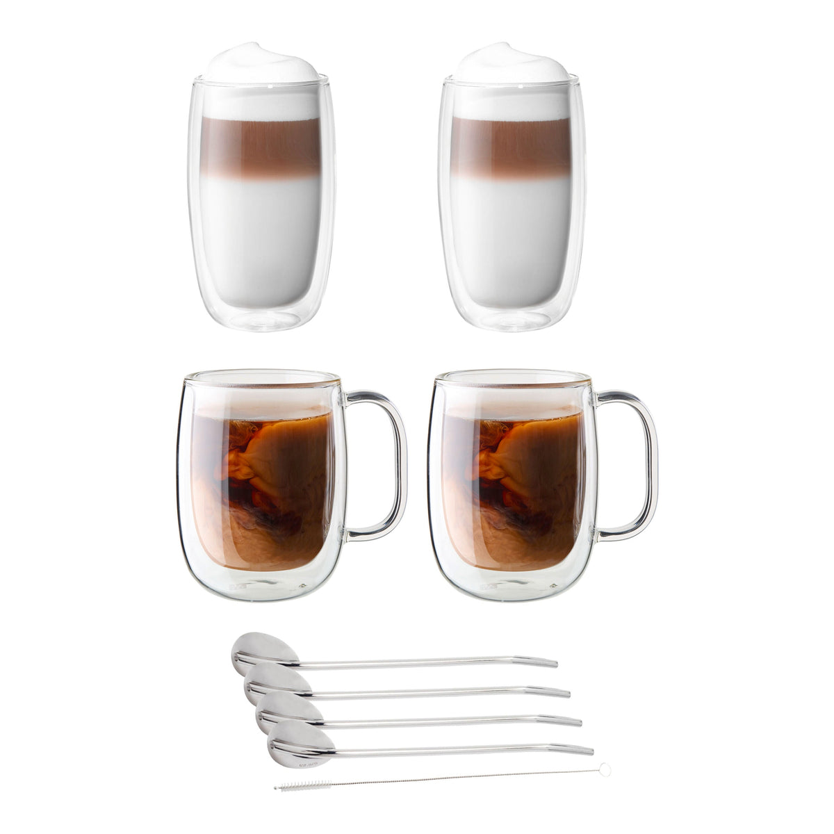 ZWILLING Sorrento Double Wall Glassware 9-pc Coffee And Beverage Set