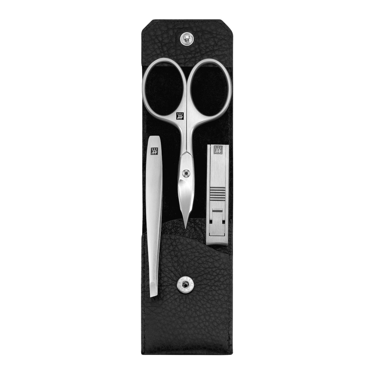 ZWILLING PREMIUM 3-pc Leather Manicure Pedicure Set With Compact Nail Clippers
