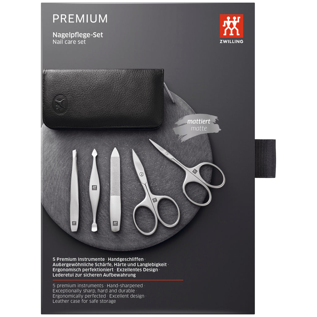 ZWILLING PREMIUM 5-pc, Manicure Pedicure Set With Nail Scissors