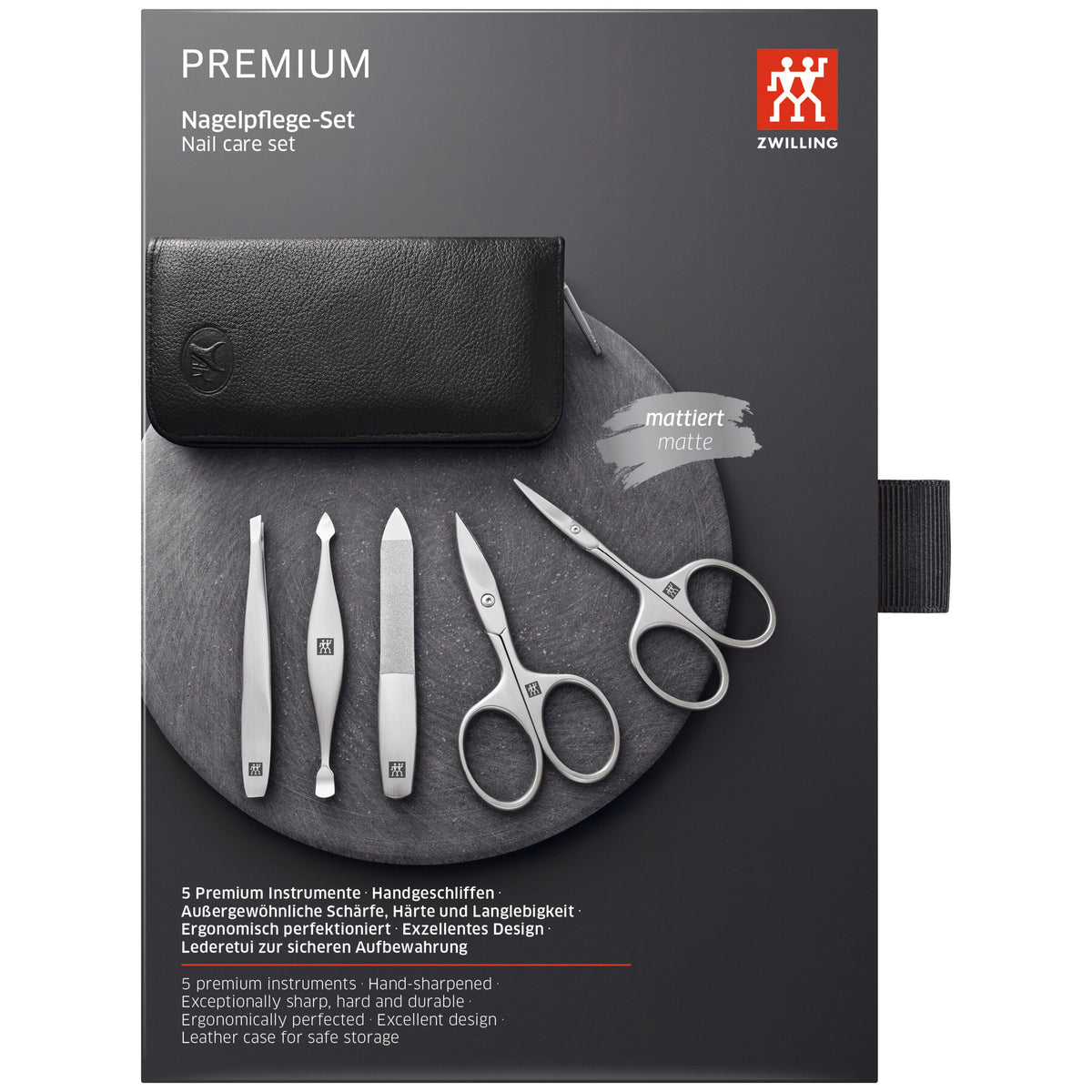 ZWILLING PREMIUM 5-pc, Manicure Pedicure Set With Nail Scissors