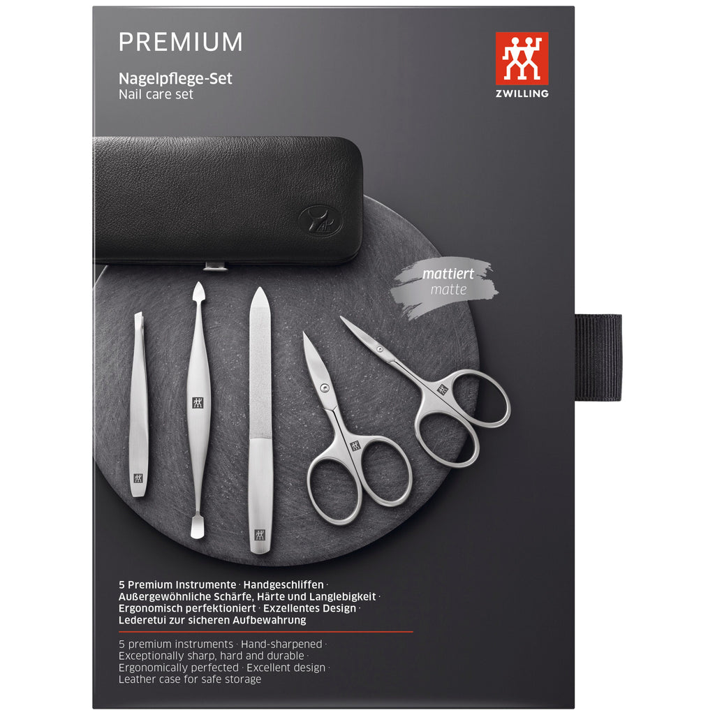 ZWILLING PREMIUM 5-pc, Manicure Pedicure Set With Nail Scissors