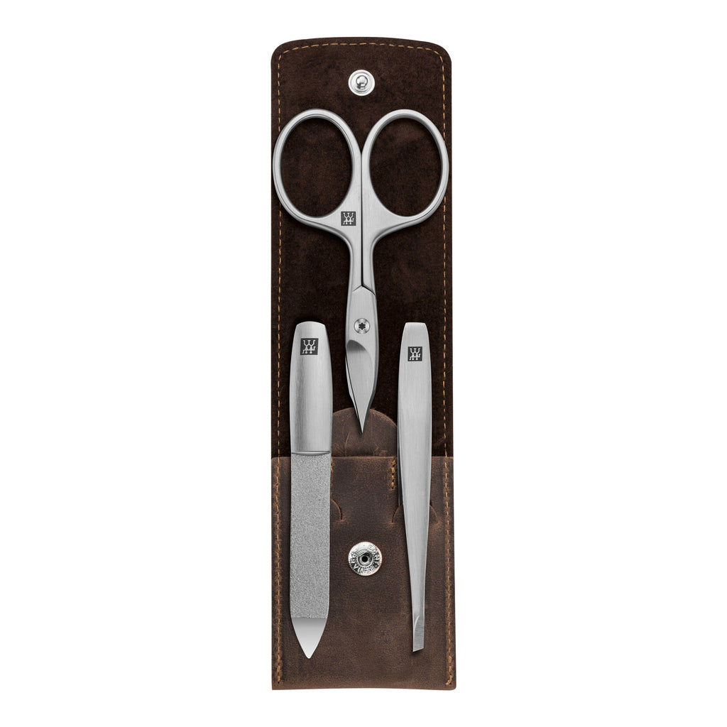 ZWILLING PREMIUM 3-pc, Leather Manicure Pedicure Set With Combination Nail Scissors