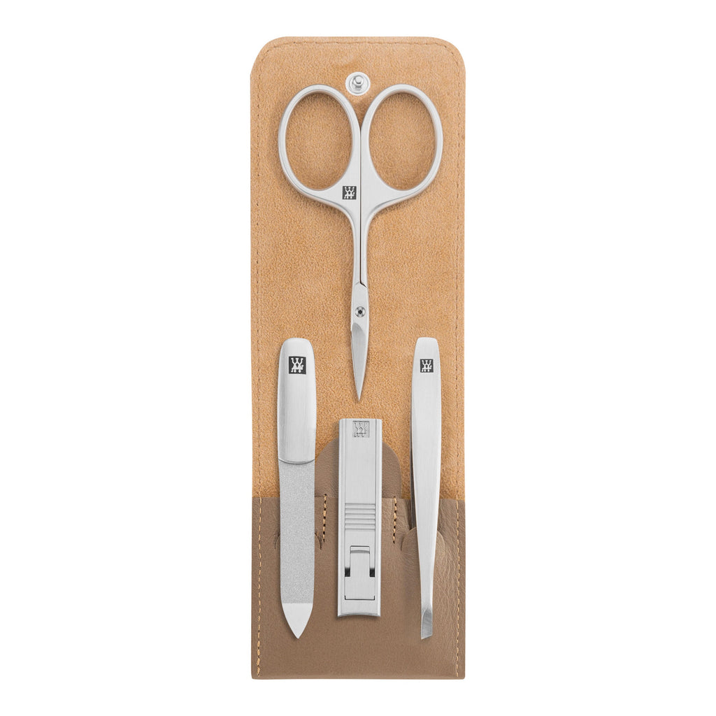 ZWILLING PREMIUM 4-pc, Leather Manicure Pedicure Set With Compact Nail Clippers