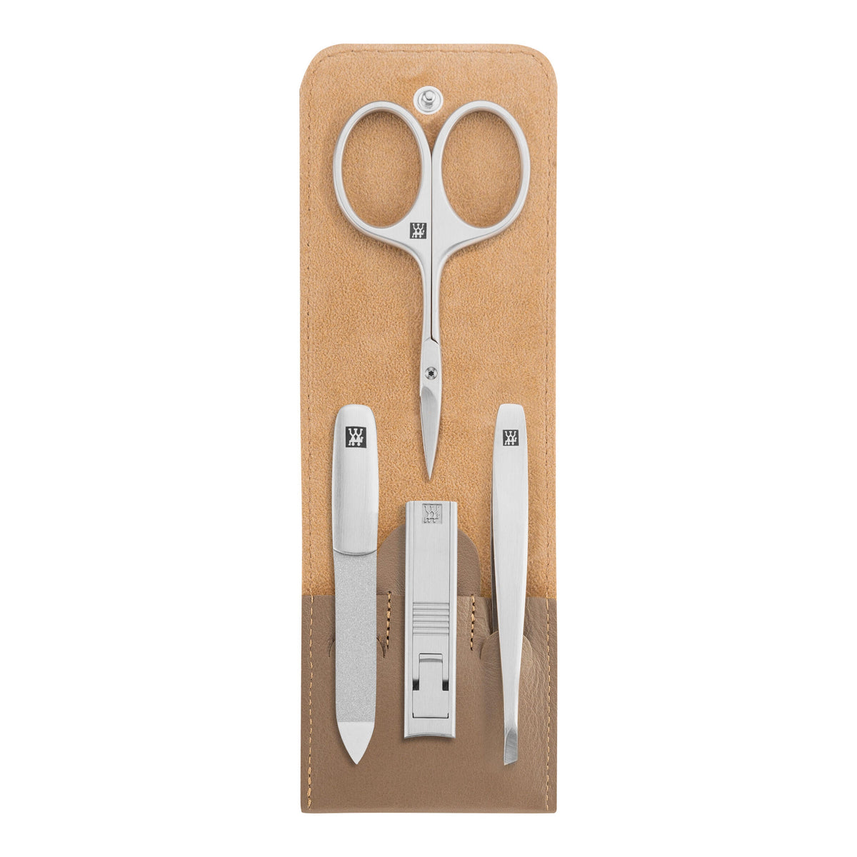 ZWILLING PREMIUM 4-pc, Leather Manicure Pedicure Set With Compact Nail Clippers