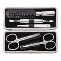 ZWILLING CLASSIC 5-pc, Matte Black, Leather, Manicure Pedicure Set With Nail Scissors