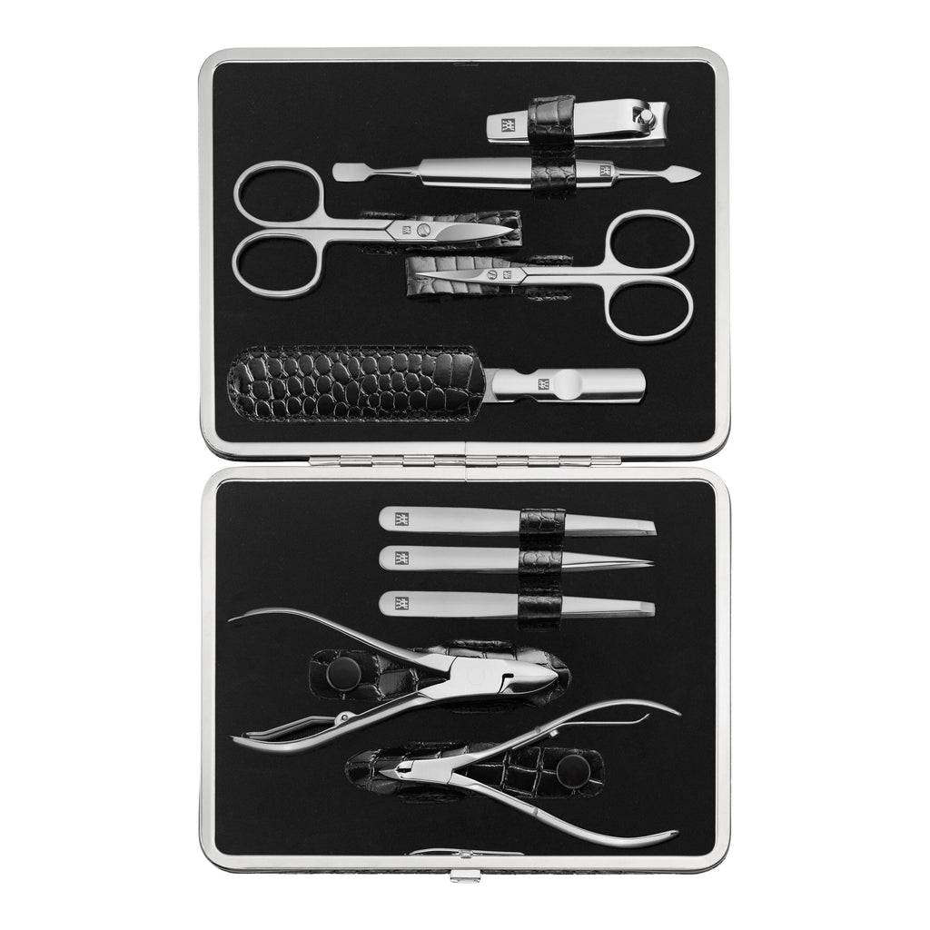 ZWILLING CLASSIC 10-pc, Matte Black, Leather, Manicure Pedicure Set