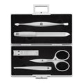 ZWILLING PREMIUM 5-pc Aluminum Manicure Pedicure Set With Compact Nail Clippers - Aluminum With Black Velvet