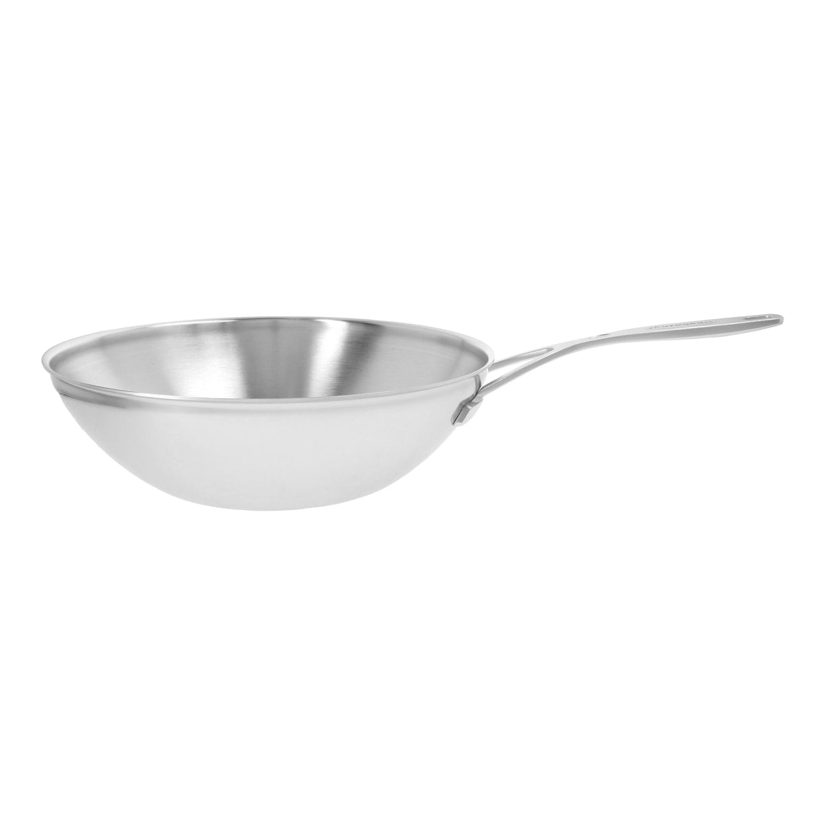 Demeyere Industry 5 12-inch, 18/10 Stainless Steel, Flat Bottom Wok