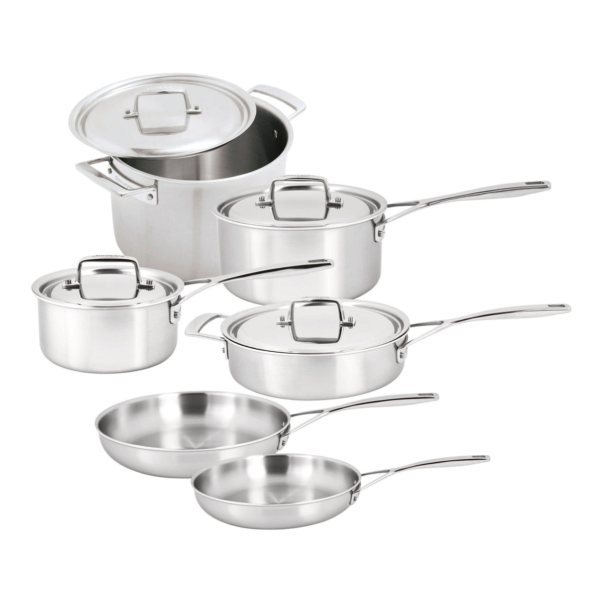 Demeyere Essential 5 10-pc, 18/10 Stainless Steel, Pots And Pans Set
