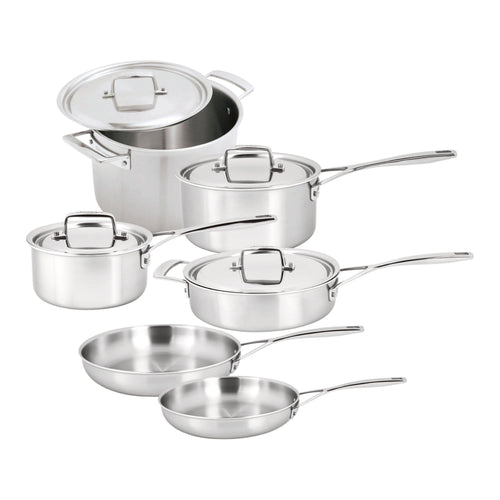 Demeyere Essential 5 10-pc, 18/10 Stainless Steel, Pots And Pans Set