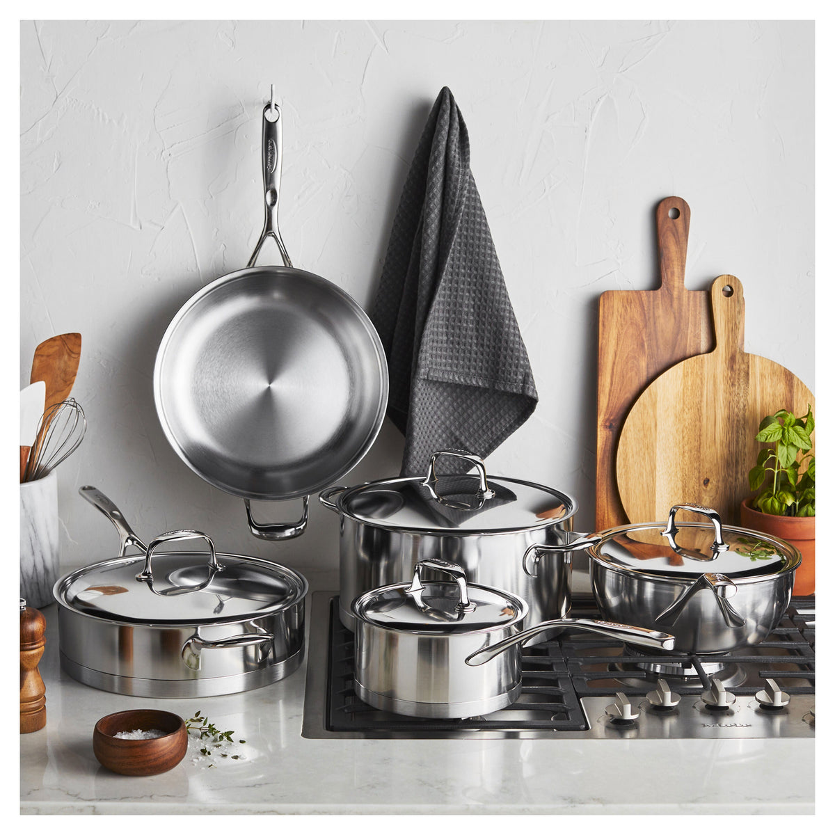 Demeyere Atlantis 3-pc, 18/10 Stainless Steel, Stainless Steel Cookware Set