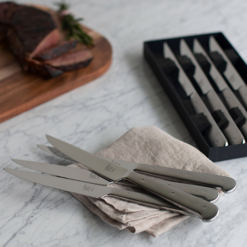 ZWILLING Steak Sets 8-pc, 18/10 Stainless Steel Porterhouse Steak Knife Set In Black Presentation Box