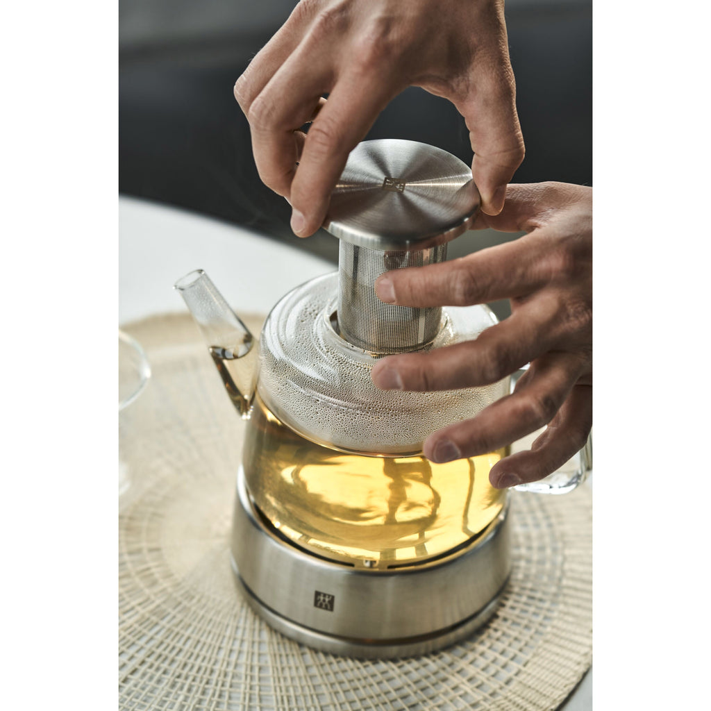 ZWILLING Sorrento Double Wall Glassware 27-oz, Teapot With Stainless Steel Stand