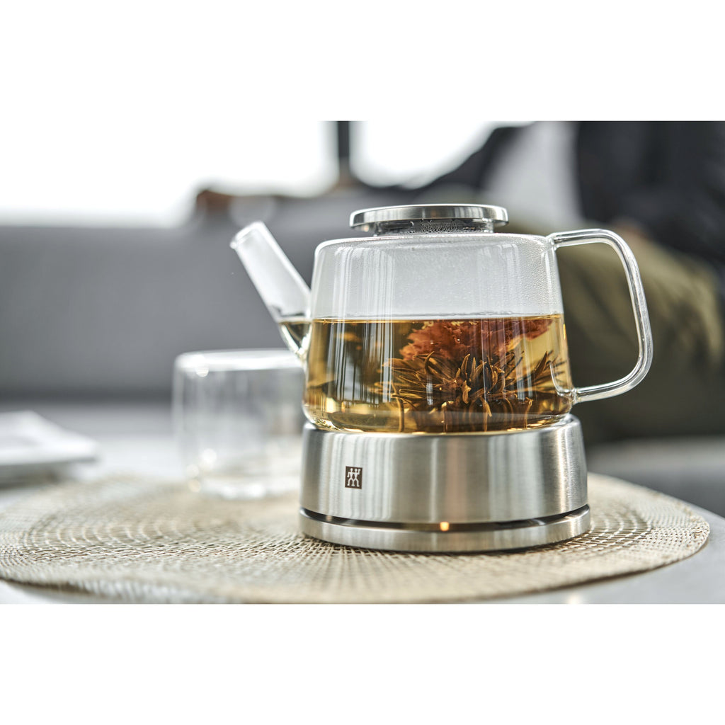 ZWILLING Sorrento Double Wall Glassware 27-oz, Teapot With Stainless Steel Stand