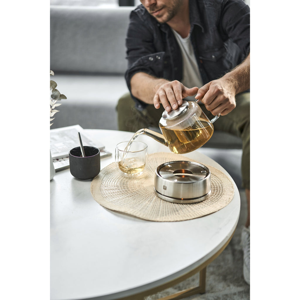 ZWILLING Sorrento Double Wall Glassware 27-oz, Teapot With Stainless Steel Stand