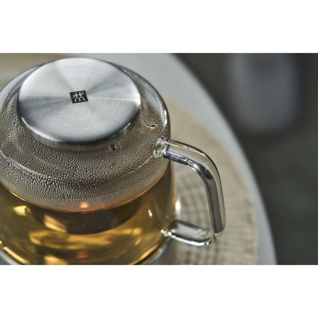 ZWILLING Sorrento Double Wall Glassware 27-oz, Teapot With Stainless Steel Stand